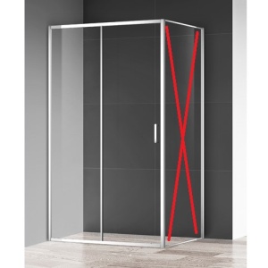 DEVON 100 TUŠ VRATA (PARAVAN) VISINE 195 PROVIDNO KALJENO STAKLO 6mm HROM RAM – CONCEPT