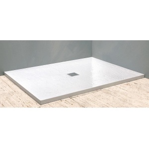 HORA STONE 100X80 BELA TUŠ KADA OD RELJEFNOG LIVENOG MERMERA VISINE 35mm – KOLPA SAN