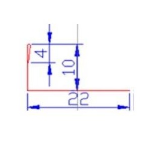 LAJSNA INOX L PROFIL 10mm SJAJ