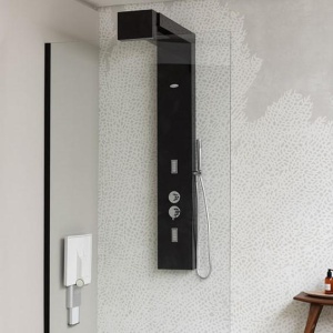 SKY TS 120 FIKSNI TUŠ PARAVAN (MONTAŽA SAMO SA MASAŽNIM STUBOM SKY 1600 3F) VISINA 200 PROVIDNO STAKLO 8mm HROM RAM – KOLPA SAN