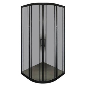 AQUA TUŠ KABINA R90 OTVARANJE KLIZNO VISINA 195 ZATAMNJENO GREY KALJENO STAKLO 6mm MAT CRNI DARK BLACK RAM – LIINI