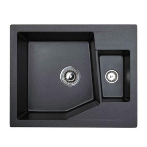 SUDOPERA GRANITNA XLINEA 1.5D CRNA 620X500 SA SIFONOM fi90/fi60 METALAC