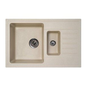 SUDOPERA GRANITNA XQUADRO PLUS 1.5D ŠAMPANJ 780X500 SA SIFONOM fi90/fi60 METALAC