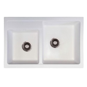 SUDOPERA GRANITNA XQUADRO PLUS 2D BELA 780X500 SA SIFONOM fi90 METALAC