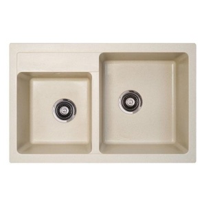 SUDOPERA GRANITNA XQUADRO PLUS 2D ŠAMPANJ 780X500 SA SIFONOM fi90 METALAC