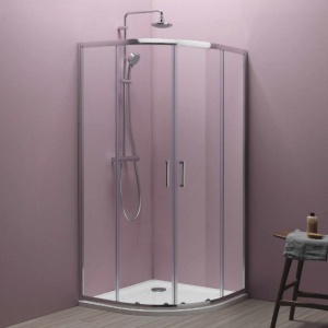 ECO QUAT TKK R80 TUŠ KABINA VISINE 185 PROVIDNO KALJENO STAKLO 5mm HROM RAM – KOLPA SAN